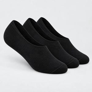 3-Pack Invisible Cushioned Socks (Black)
