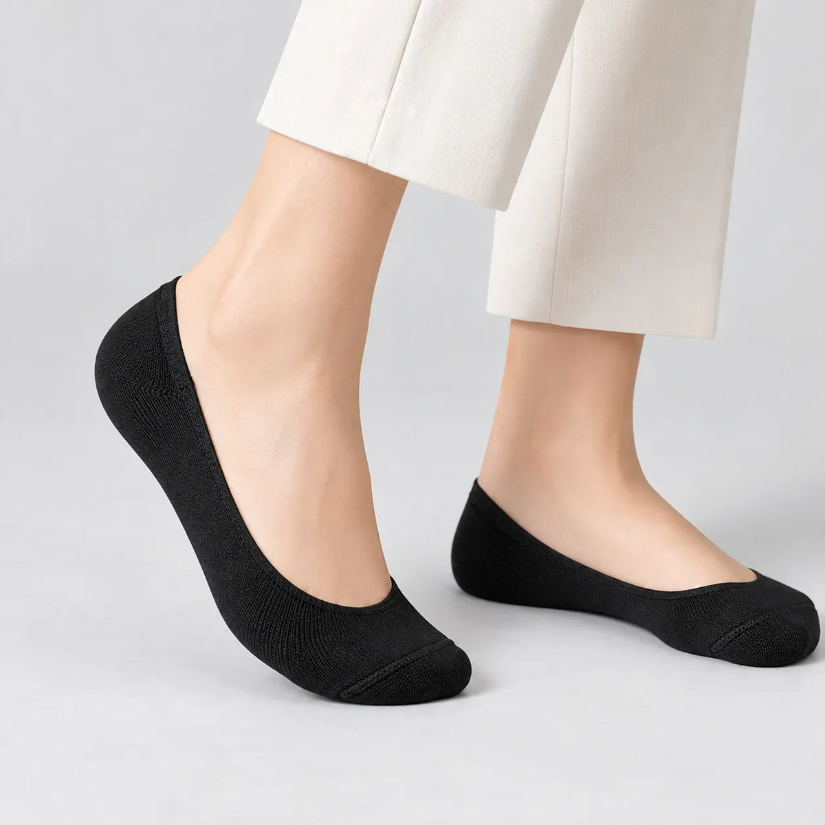 3-Pack Invisible Cushioned Socks (Black)